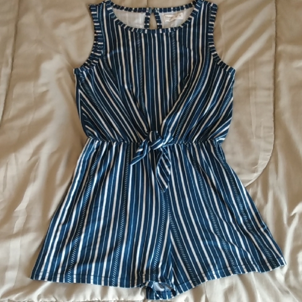 Striped Blue Kids One Piece